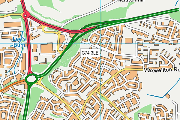 G74 3LE map - OS VectorMap District (Ordnance Survey)