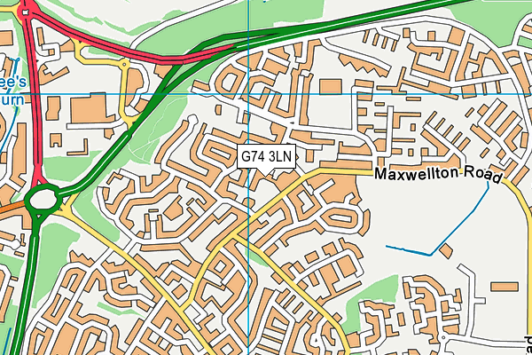 G74 3LN map - OS VectorMap District (Ordnance Survey)