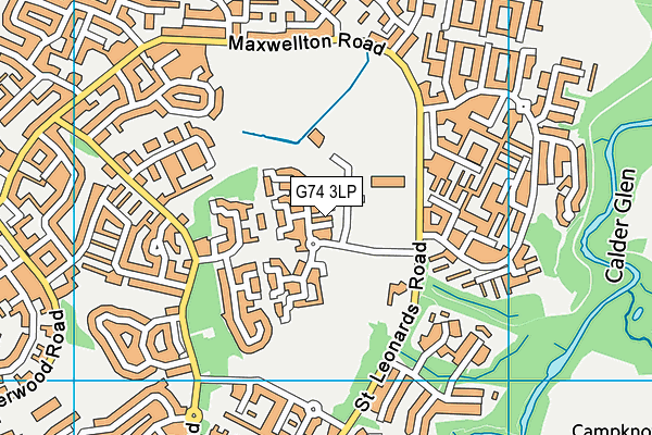 G74 3LP map - OS VectorMap District (Ordnance Survey)