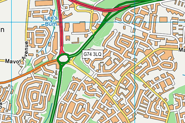 G74 3LQ map - OS VectorMap District (Ordnance Survey)