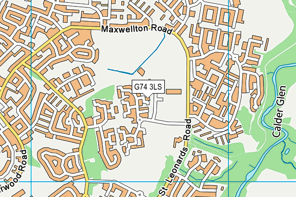 G74 3LS map - OS VectorMap District (Ordnance Survey)