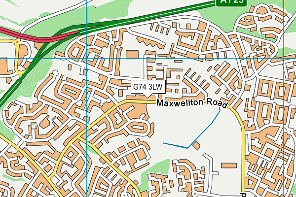 G74 3LW map - OS VectorMap District (Ordnance Survey)