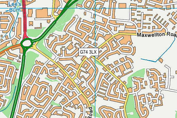 G74 3LX map - OS VectorMap District (Ordnance Survey)