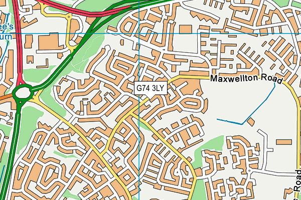 G74 3LY map - OS VectorMap District (Ordnance Survey)