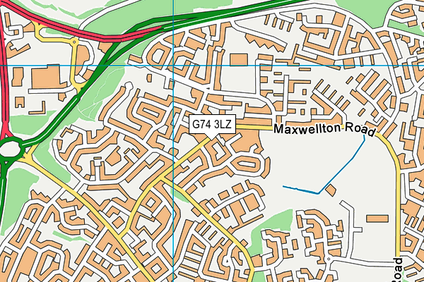 G74 3LZ map - OS VectorMap District (Ordnance Survey)