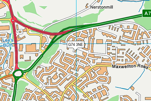 G74 3NE map - OS VectorMap District (Ordnance Survey)