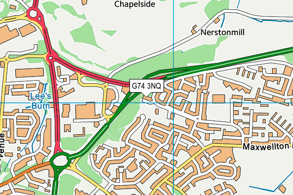 G74 3NQ map - OS VectorMap District (Ordnance Survey)
