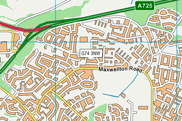 G74 3NW map - OS VectorMap District (Ordnance Survey)