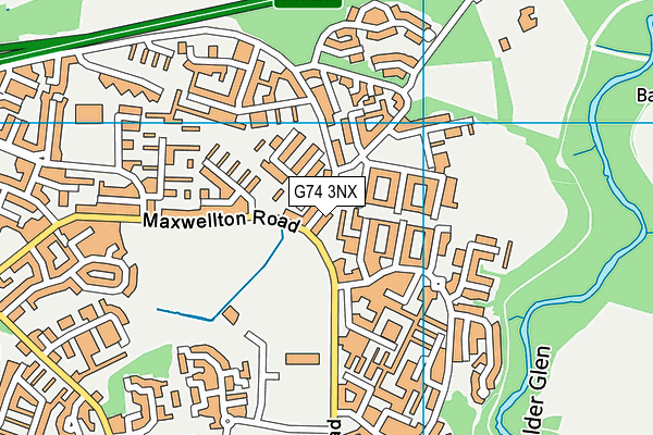 G74 3NX map - OS VectorMap District (Ordnance Survey)