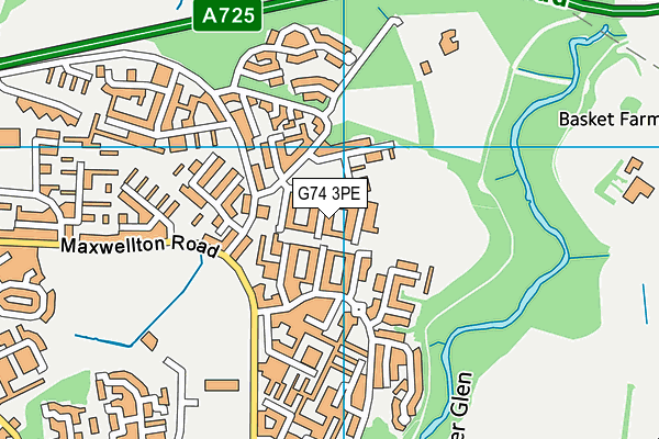 G74 3PE map - OS VectorMap District (Ordnance Survey)