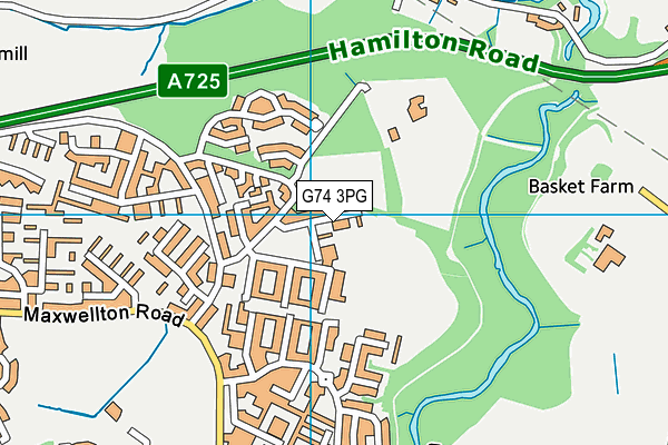 G74 3PG map - OS VectorMap District (Ordnance Survey)