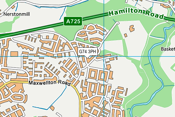 G74 3PH map - OS VectorMap District (Ordnance Survey)