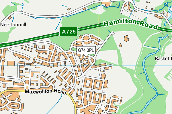 G74 3PL map - OS VectorMap District (Ordnance Survey)