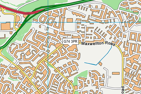 G74 3PR map - OS VectorMap District (Ordnance Survey)