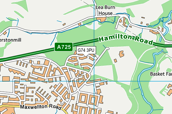 G74 3PU map - OS VectorMap District (Ordnance Survey)