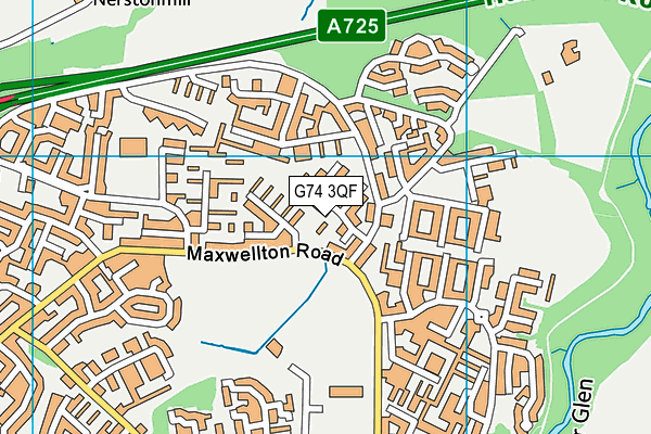 G74 3QF map - OS VectorMap District (Ordnance Survey)