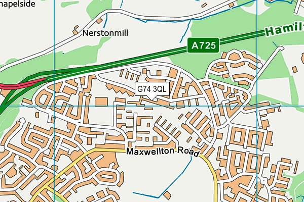 G74 3QL map - OS VectorMap District (Ordnance Survey)