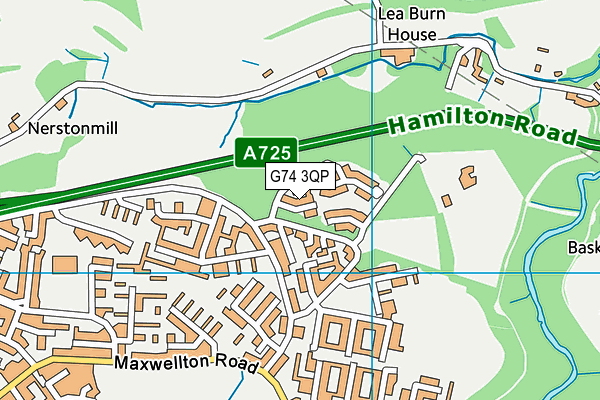 G74 3QP map - OS VectorMap District (Ordnance Survey)