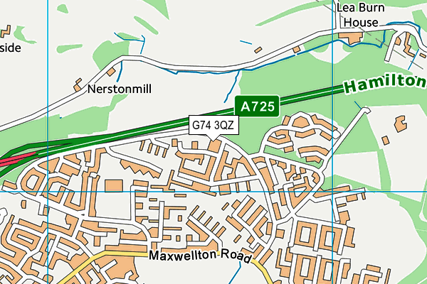 G74 3QZ map - OS VectorMap District (Ordnance Survey)