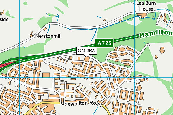 G74 3RA map - OS VectorMap District (Ordnance Survey)