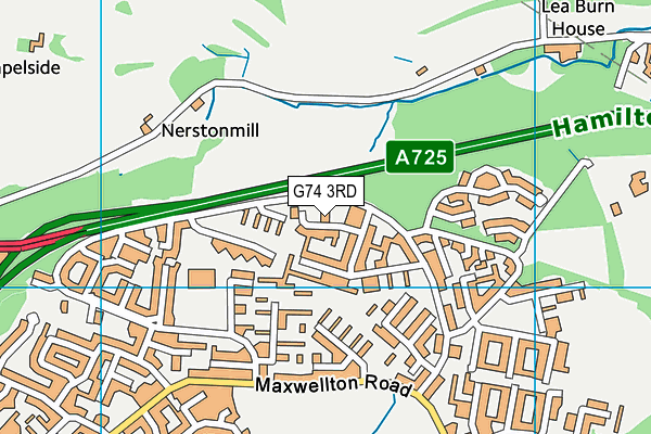 G74 3RD map - OS VectorMap District (Ordnance Survey)