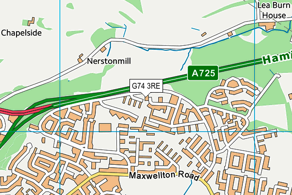 G74 3RE map - OS VectorMap District (Ordnance Survey)