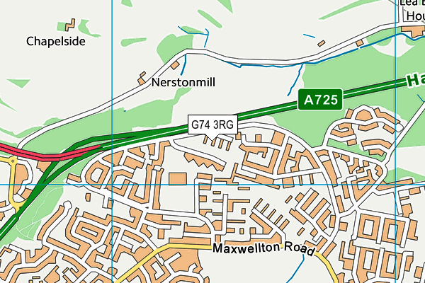 G74 3RG map - OS VectorMap District (Ordnance Survey)