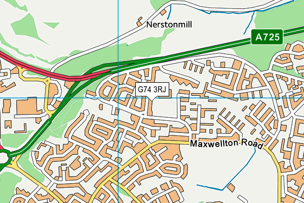 G74 3RJ map - OS VectorMap District (Ordnance Survey)