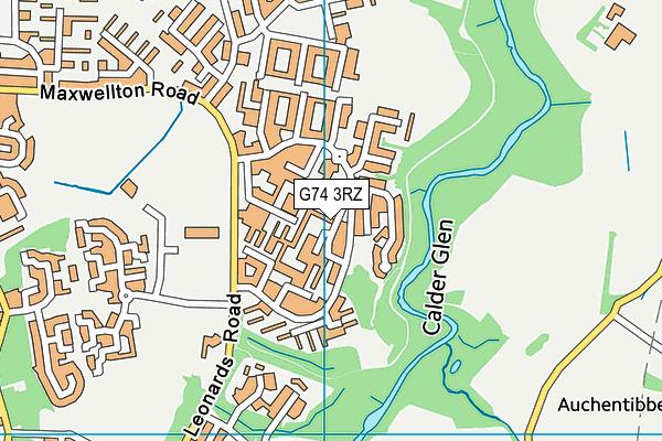 G74 3RZ map - OS VectorMap District (Ordnance Survey)