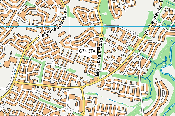 G74 3TA map - OS VectorMap District (Ordnance Survey)