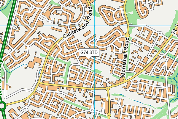 G74 3TD map - OS VectorMap District (Ordnance Survey)