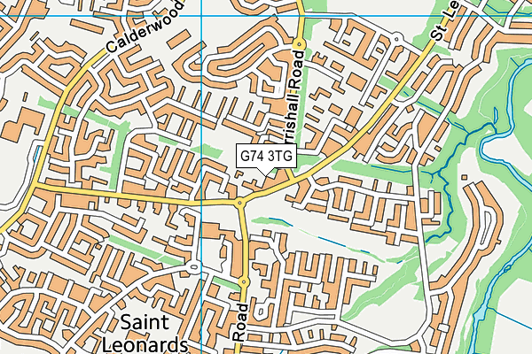 G74 3TG map - OS VectorMap District (Ordnance Survey)