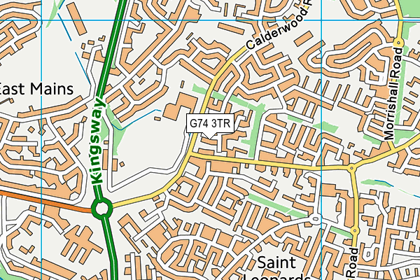 G74 3TR map - OS VectorMap District (Ordnance Survey)