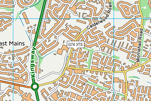 G74 3TS map - OS VectorMap District (Ordnance Survey)