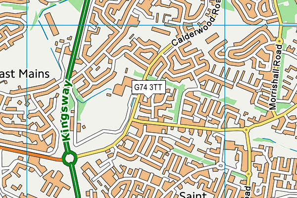 G74 3TT map - OS VectorMap District (Ordnance Survey)
