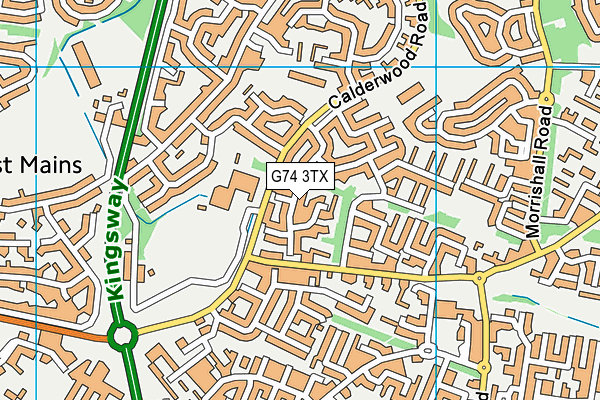 G74 3TX map - OS VectorMap District (Ordnance Survey)