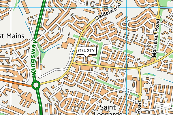 G74 3TY map - OS VectorMap District (Ordnance Survey)