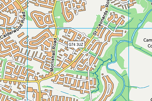 G74 3UZ map - OS VectorMap District (Ordnance Survey)