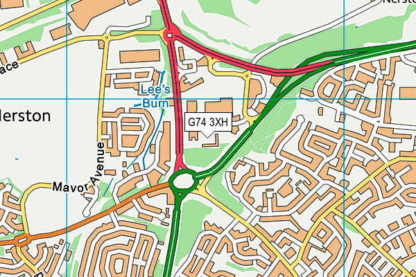 G74 3XH map - OS VectorMap District (Ordnance Survey)