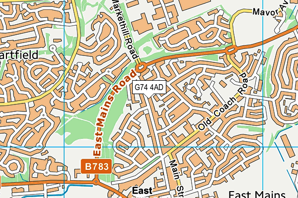 G74 4AD map - OS VectorMap District (Ordnance Survey)