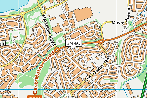 G74 4AL map - OS VectorMap District (Ordnance Survey)