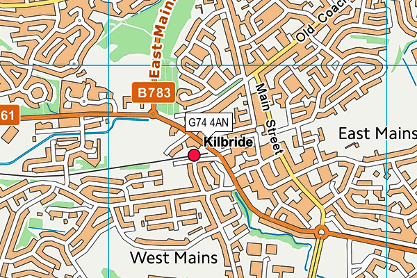 G74 4AN map - OS VectorMap District (Ordnance Survey)