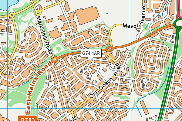 G74 4AR map - OS VectorMap District (Ordnance Survey)