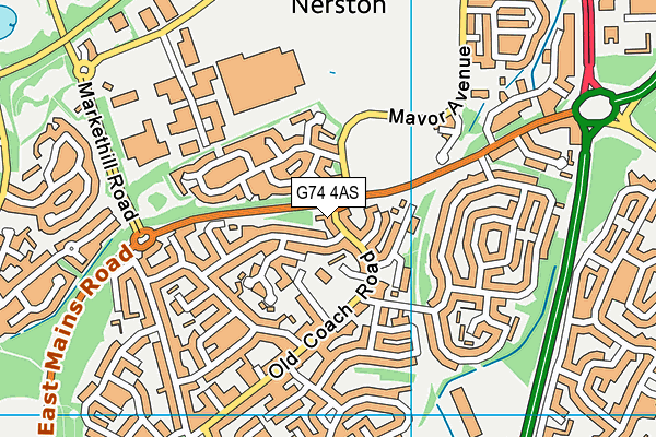 G74 4AS map - OS VectorMap District (Ordnance Survey)