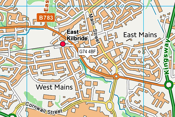 G74 4BF map - OS VectorMap District (Ordnance Survey)