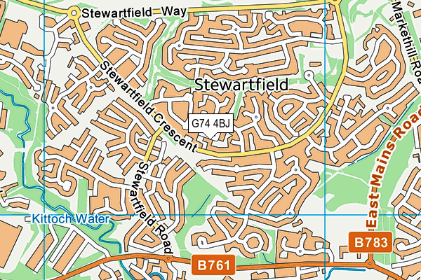 G74 4BJ map - OS VectorMap District (Ordnance Survey)