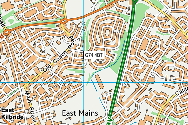 G74 4BT map - OS VectorMap District (Ordnance Survey)