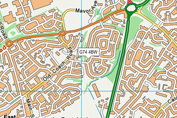 G74 4BW map - OS VectorMap District (Ordnance Survey)