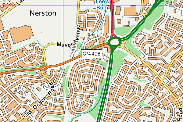 G74 4DB map - OS VectorMap District (Ordnance Survey)
