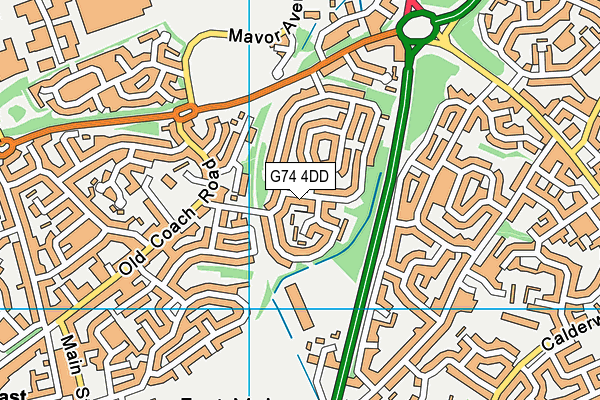 G74 4DD map - OS VectorMap District (Ordnance Survey)